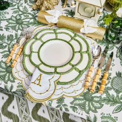 Placemats<Mrs. Alice Olivia White & Gold Placemats (Set of 4)