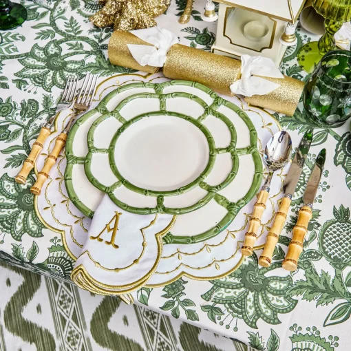 Placemats<Mrs. Alice Olivia White & Gold Placemats (Set of 4)