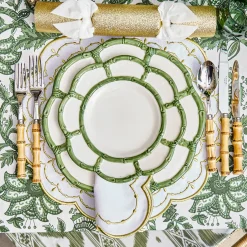 Placemats<Mrs. Alice Olivia White & Gold Placemats (Set of 4)