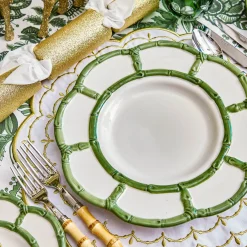 Placemats<Mrs. Alice Olivia White & Gold Placemats (Set of 4)