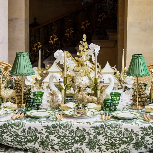 Placemats<Mrs. Alice Olivia White & Gold Placemats (Set of 4)