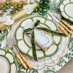 Placemats<Mrs. Alice Olivia White & Gold Placemats (Set of 4)