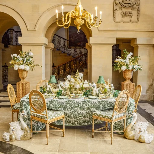 Table Linen Sets | Mrs. Alice Monogram<Mrs. Alice Olivia White & Gold Placemats & Napkins (Set of 4)