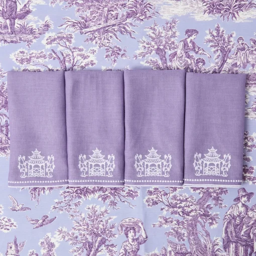 Napkins<Mrs. Alice Pagoda Lilac Linen Napkins (Set of 4)