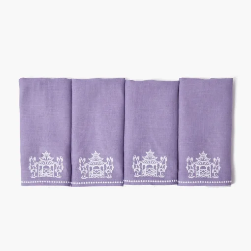 Napkins<Mrs. Alice Pagoda Lilac Linen Napkins (Set of 4)