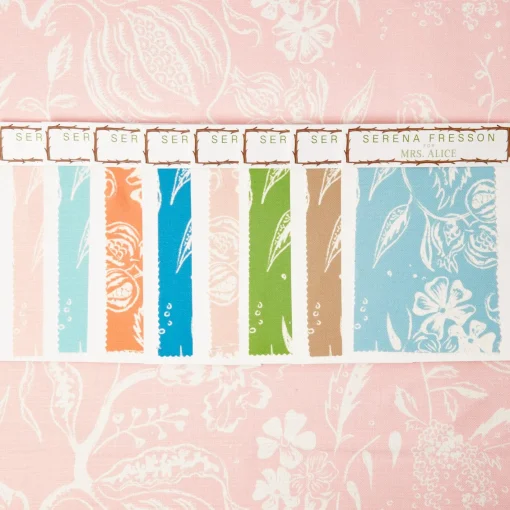 Serena Fresson Fabrics<Mrs. Alice Palm Beach Pink Chelsea Square Fabric