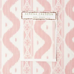 Serena Fresson Fabrics<Mrs. Alice Palm Beach Pink Ikat Stripe Fabric