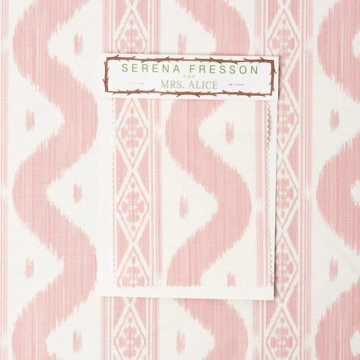 Serena Fresson Fabrics<Mrs. Alice Palm Beach Pink Ikat Stripe Fabric