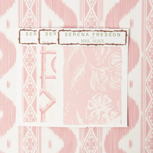 Serena Fresson Fabrics<Mrs. Alice Palm Beach Pink Ikat Stripe Fabric