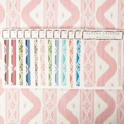 Serena Fresson Fabrics<Mrs. Alice Palm Beach Pink Ikat Stripe Fabric