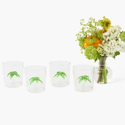 Summer Glassware | Glasses<Mrs. Alice Palm Tree Glasses (Set of 4)