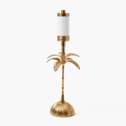 Rechargeable Table Lamps | Summer Lighting<Mrs. Alice Palm Tree Rechargeable Lamp with Green & Blue Lotus Shade (18cm)