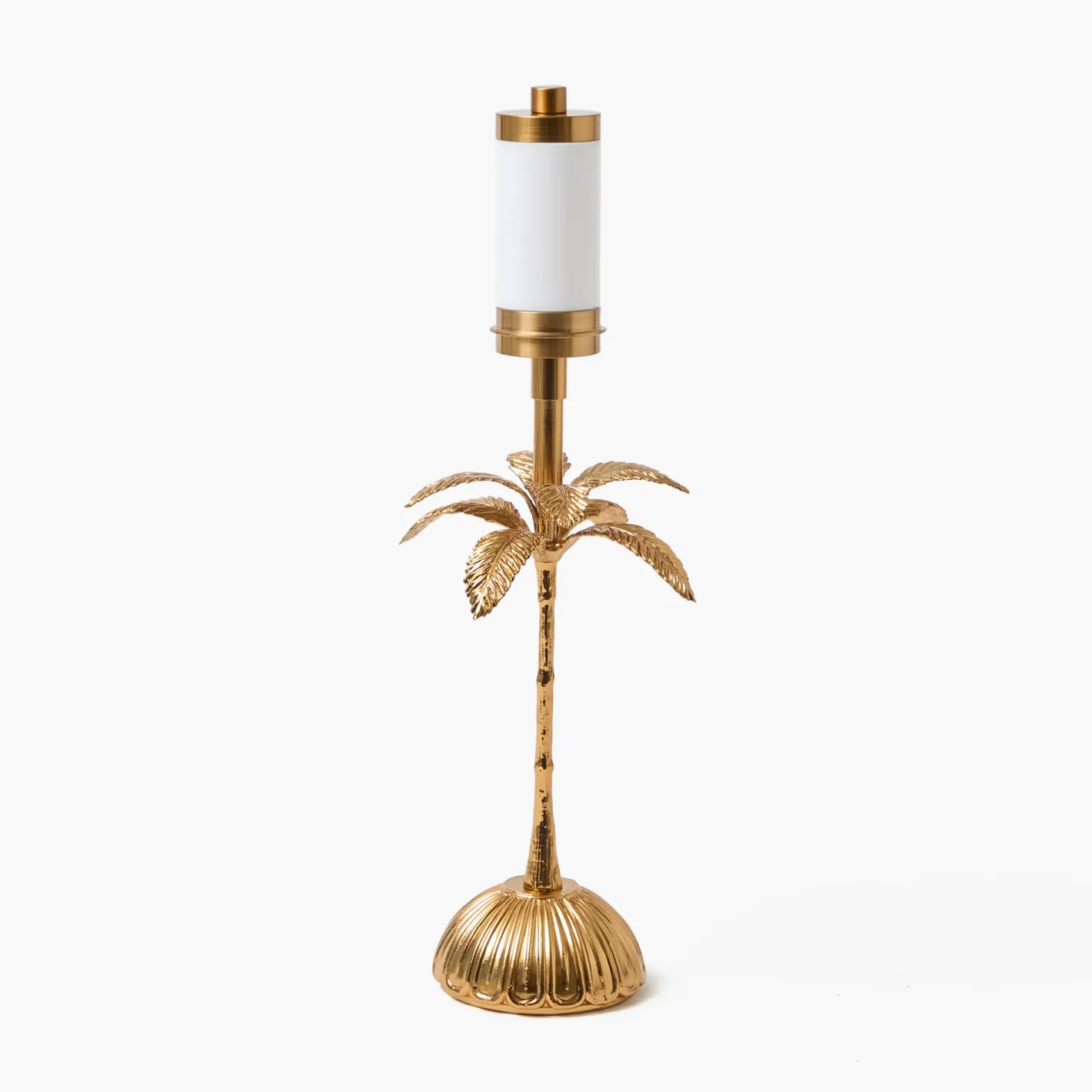 Rechargeable Table Lamps | Summer Lighting<Mrs. Alice Palm Tree Rechargeable Lamp with Green & Blue Lotus Shade (18cm)