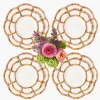 Summer Crockery | Crockery Sets<Mrs. Alice Petal Bamboo Ceramic Dinner & Starter Plates (Set of 8)