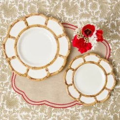Summer Crockery | Crockery Sets<Mrs. Alice Petal Bamboo Ceramic Dinner & Starter Plates (Set of 8)