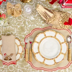 Summer Crockery | Crockery Sets<Mrs. Alice Petal Bamboo Ceramic Dinner & Starter Plates (Set of 8)