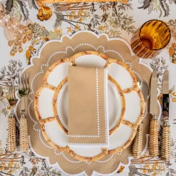 Summer Crockery | Crockery Sets<Mrs. Alice Petal Bamboo Ceramic Dinner & Starter Plates (Set of 8)