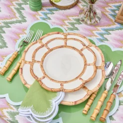 Summer Crockery | Crockery Sets<Mrs. Alice Petal Bamboo Ceramic Dinner & Starter Plates (Set of 8)