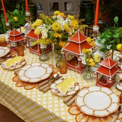 Summer Crockery | Crockery Sets<Mrs. Alice Petal Bamboo Ceramic Dinner & Starter Plates (Set of 8)