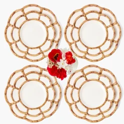 Summer Crockery | Crockery Sets<Mrs. Alice Petal Bamboo Ceramic Dinner & Starter Plates (Set of 8)