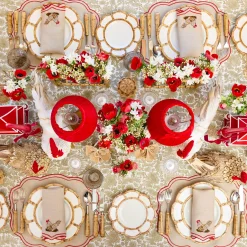 Summer Crockery | Crockery Sets<Mrs. Alice Petal Bamboo Ceramic Dinner & Starter Plates (Set of 8)