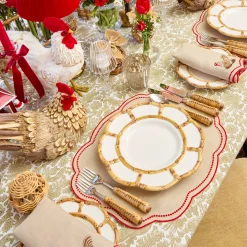 Summer Crockery | Crockery Sets<Mrs. Alice Petal Bamboo Ceramic Dinner & Starter Plates (Set of 8)