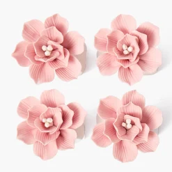 Napkin Rings & Bows | For Her<Mrs. Alice Petal Pink Fiore Napkin Rings (Set of 4)