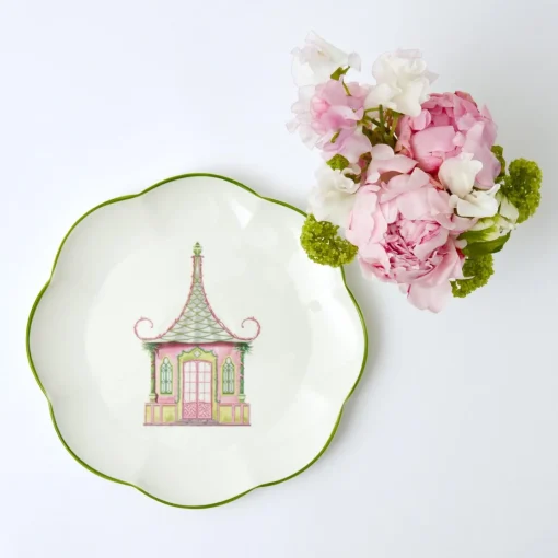 Dinner Plates<Mrs. Alice Pink & Green Pagoda Dinner Plate