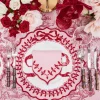 Table Linen Sets<Mrs. Alice Pink & Red Bow Laurel Placemats & Napkins (Set of 4)