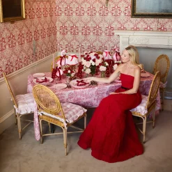 Napkins<Mrs. Alice Pink & Red Laurel Napkins (Set of 4)