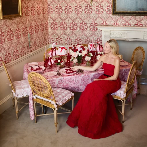 Napkins<Mrs. Alice Pink & Red Laurel Napkins (Set of 4)