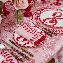 Napkins<Mrs. Alice Pink & Red Laurel Napkins (Set of 4)