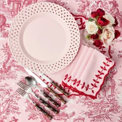 Napkins<Mrs. Alice Pink & Red Laurel Napkins (Set of 4)