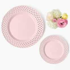Summer Crockery | Starter Plates<Mrs. Alice Pink Basketweave Starter Plate