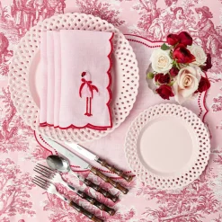 Summer Crockery | Starter Plates<Mrs. Alice Pink Basketweave Starter Plate (Set of 4)