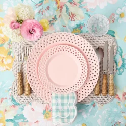 Summer Crockery | Starter Plates<Mrs. Alice Pink Basketweave Starter Plate (Set of 4)