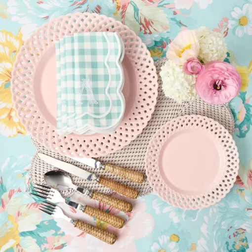 Summer Crockery | Starter Plates<Mrs. Alice Pink Basketweave Starter Plate
