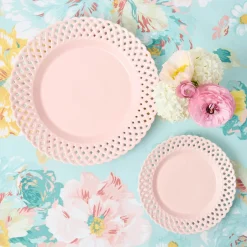 Summer Crockery | Starter Plates<Mrs. Alice Pink Basketweave Starter Plate (Set of 4)