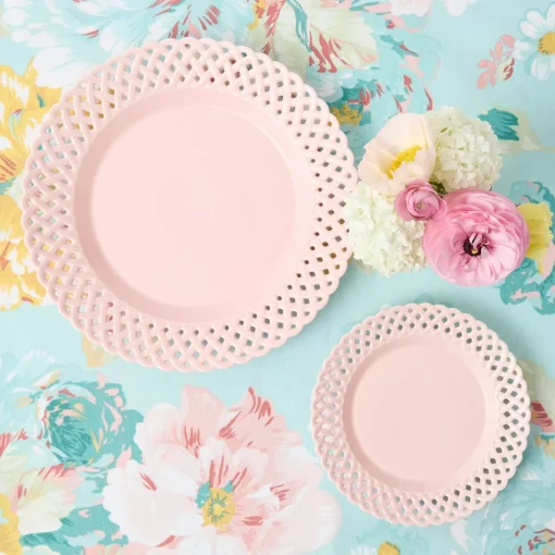 Summer Crockery | Starter Plates<Mrs. Alice Pink Basketweave Starter Plate (Set of 4)