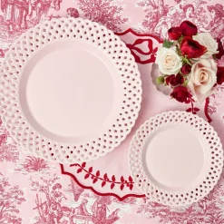 Summer Crockery | Starter Plates<Mrs. Alice Pink Basketweave Starter Plate (Set of 4)