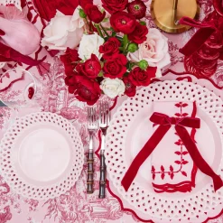 Summer Crockery | Starter Plates<Mrs. Alice Pink Basketweave Starter Plate (Set of 4)