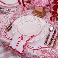 Summer Crockery | Starter Plates<Mrs. Alice Pink Basketweave Starter Plate (Set of 4)