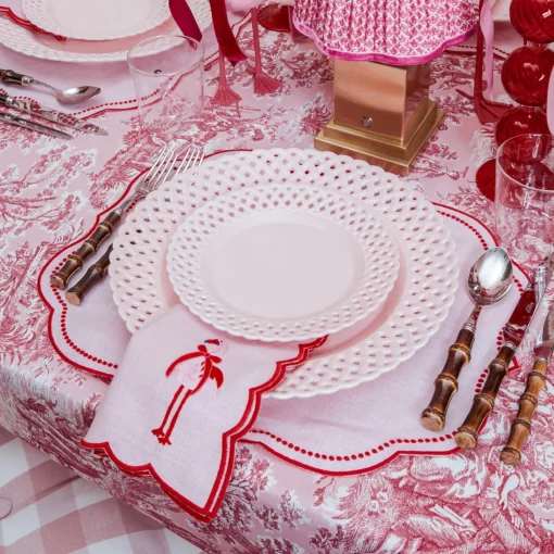 Summer Crockery | Starter Plates<Mrs. Alice Pink Basketweave Starter Plate (Set of 4)