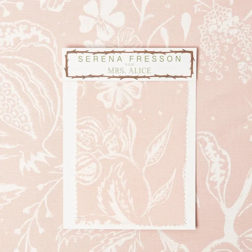 Serena Fresson Fabrics<Mrs. Alice Pink Chelsea Square Fabric