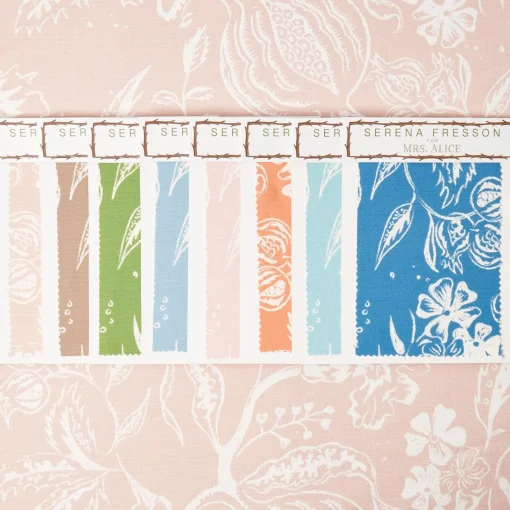 Serena Fresson Fabrics<Mrs. Alice Pink Chelsea Square Fabric