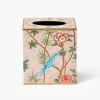 For Her | For The Homemaker<Mrs. Alice Pink Chinoiserie Tole Tissue Box