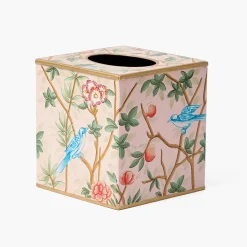 For Her | For The Homemaker<Mrs. Alice Pink Chinoiserie Tole Tissue Box
