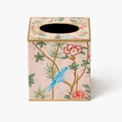 For Her | For The Homemaker<Mrs. Alice Pink Chinoiserie Tole Tissue Box