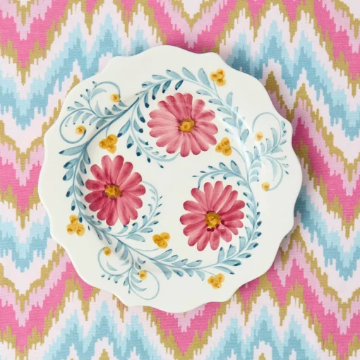 Summer Crockery | Starter Plates<Mrs. Alice Pink Flowers Starter Plates (Set of 4)