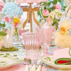 Summer Glassware | Glasses<Mrs. Alice Pink Fluted Glassware (Set of 8)